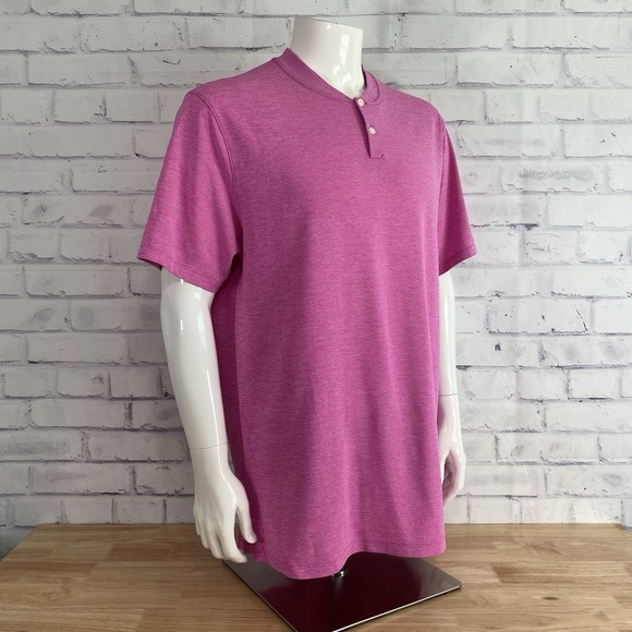 Nike Shirt Men's XL Extra Large Blade Collar Polo Aeroreact Tiger Woods Pink - Picture 10 of 13